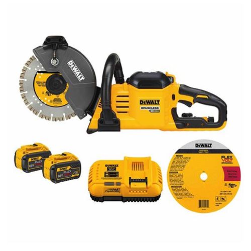 DEWALT DCS690X2-GB  XR Flexvolt Cut Off Saw 230mm  2 x 9ah Li-ion Kit 54v